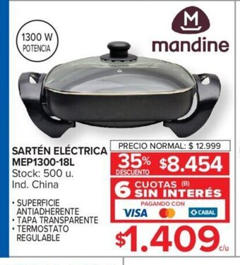 Sartén Eléctrica MEP1300-18L