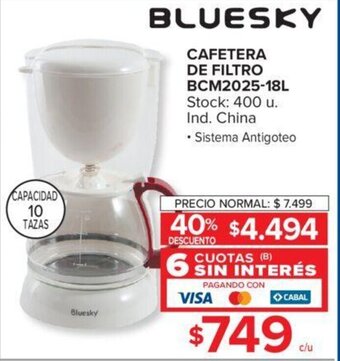 Carrefour Cafetera De Filtro BCM2025-18L oferta