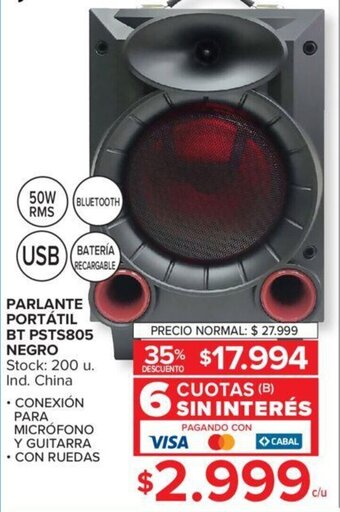 Carrefour Parlante Portátil BT PSTS805 Negro oferta