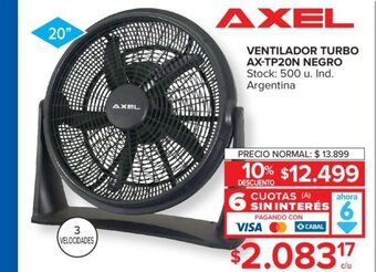 Carrefour Ventilador Turbo AX-TP20N Negro oferta
