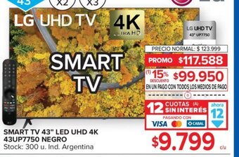 Carrefour Smart TV 43" LEd Uhd 4K 43UP7750 Negro oferta