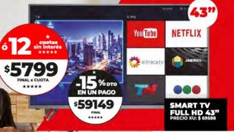 Supermayorista Vital Smart Tv Full Hd 43" oferta