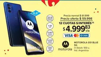 Carrefour Motorola G51 Blue 5G oferta