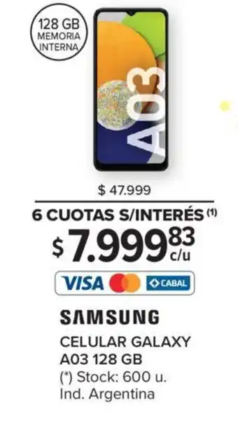 Carrefour Celular Galaxy A03 128GB oferta