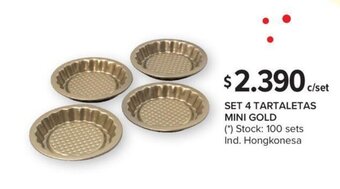 Carrefour Set 4 Tartaletas Mini Gold oferta