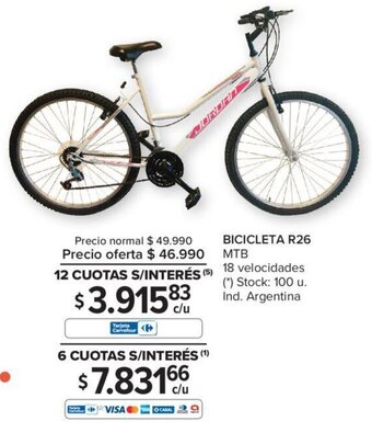 Carrefour Bicicleta R26 MTB oferta