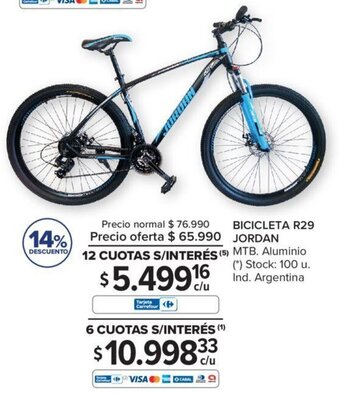 Carrefour Bicicleta R29 Jordan oferta