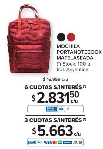 Carrefour Mochila Portanotebook Matelaseada oferta