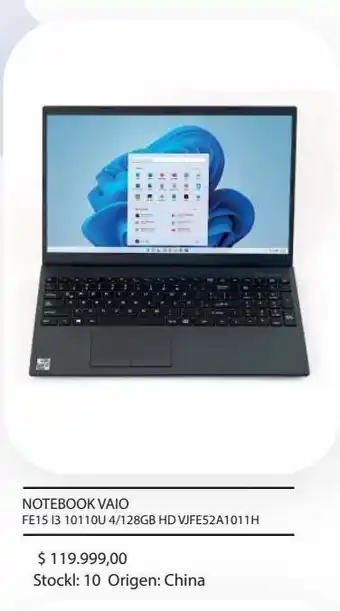 Jumbo Notebook vaio fe15 i3 4gb/128gb oferta