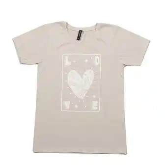 Coto Remera mujer manga corta love color beige talle m oferta