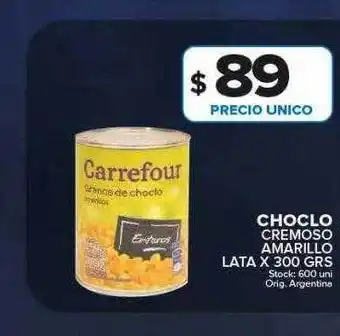 Carrefour Maxi Choco cremoso amarillo oferta