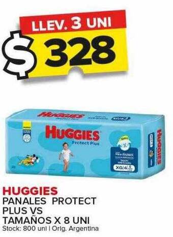 Carrefour Maxi Huggies panales protect plus vs tamaños oferta