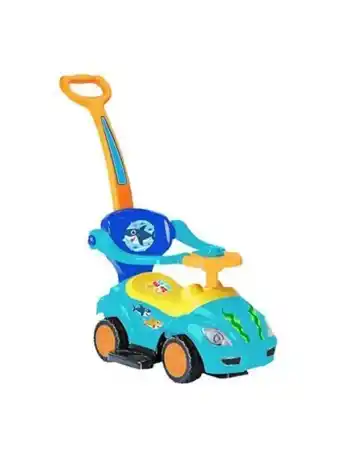 El Mundo del Juguete Andador pata pata mega car celeste incluye barra para empujar oferta
