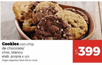 Disco Cookies con chip de chocolate / blanco x un oferta