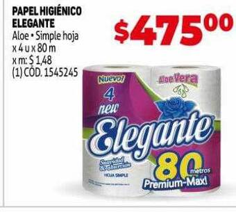Makro Papel higiénico elegante aloe simple hoja oferta
