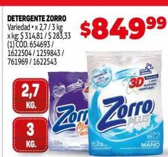 Makro Detergente zorro oferta