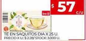 Supermercados DIA Té en saquitos dia oferta