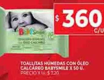 Supermercados DIA Toallitas humedas con óleo calcáreo babysmile oferta