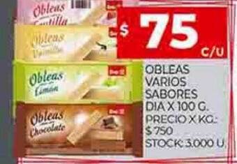 Supermercados DIA Obleas varios sabores dia oferta