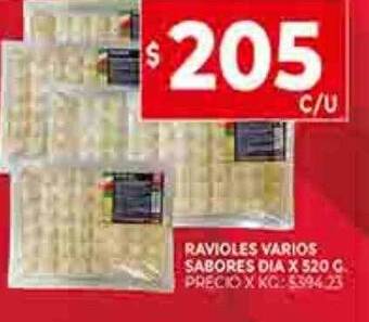 Supermercados DIA Ravioles varios sabores dia oferta