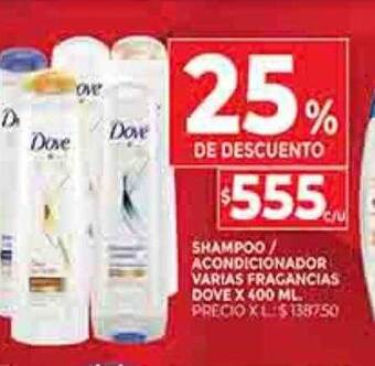 Supermercados DIA Shampoo acondicionador varias fragancias dove 25% de descuento oferta