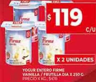 Supermercados DIA Yogur entero firme vainilla frutilla dia oferta
