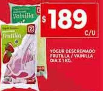 Supermercados DIA Yogur descremado frutilla vainilla dia oferta