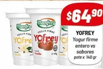 Almacor Yofrey yogur firme entero vs sabores pote x 140 gr oferta