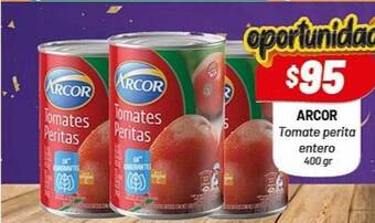 Almacor Arcor tomate perita entero 400 gr oferta