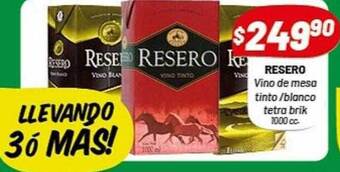 Almacor Resero vino de mesa tinto - blanco tetra brik oferta