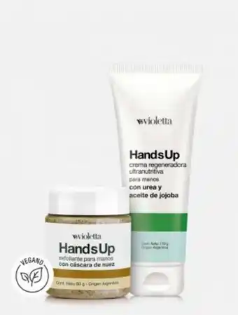 Violetta Fabiani Combo crema + exfoliante de manos hands up oferta