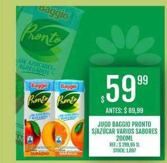 Supermercados Todo Jugo baggio pronto s azúcar varios sabores oferta