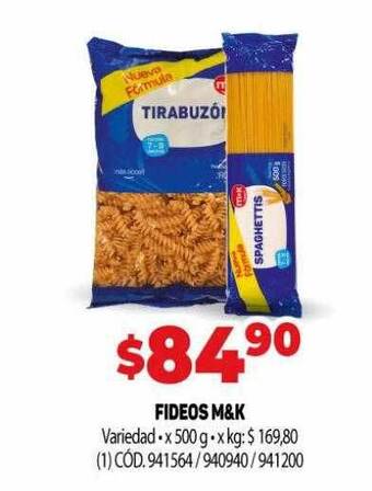 Makro Fideos m&k oferta