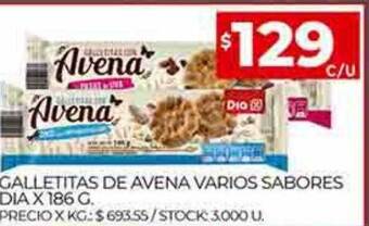 Supermercados DIA Galletitas de avena varios sabores dia oferta