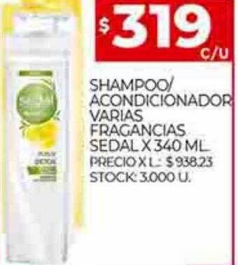 Supermercados DIA Shampoo acondicionador varias fragancias sedal oferta