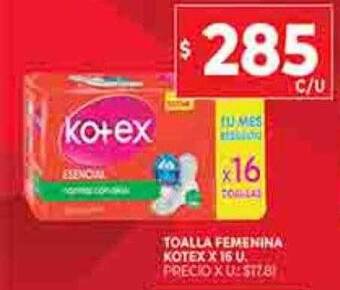 Supermercados DIA Toalla femenina kotex oferta