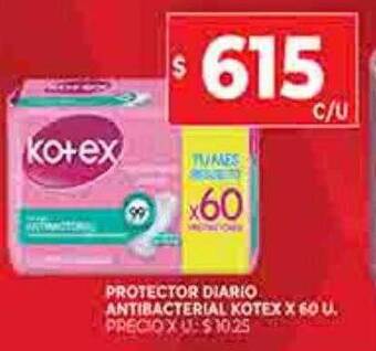Supermercados DIA Protector diario antibacterial kotex oferta