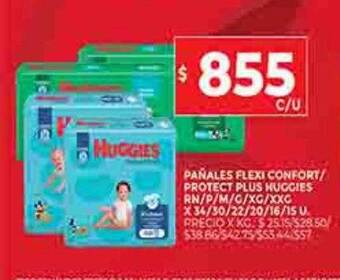 Supermercados DIA Pañales flexi confort protect plus huggies oferta