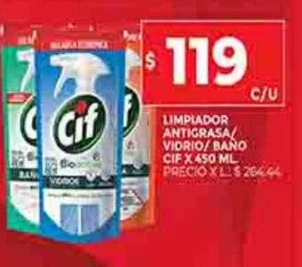 Supermercados DIA Limpiador antigrasa vidrio bano cif oferta