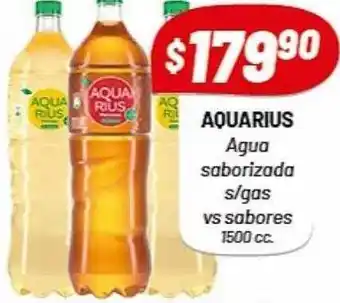 Almacor Aquarius agua saborizada s-gas vs sabores 1500 cc oferta