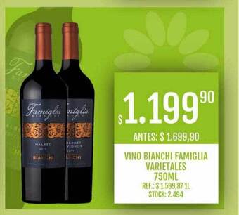 Supermercados Todo Vino bianchi famiglia varietales oferta