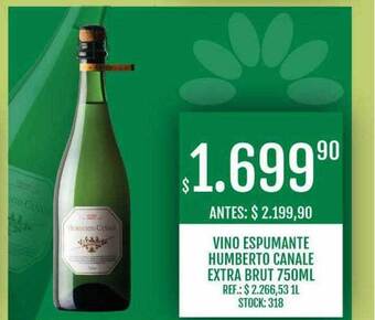 Supermercados Todo Vino espumante humberto canale extra brut oferta