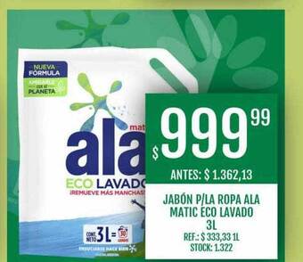 Supermercados Todo Jabón p la ropa ala matic eco lavado oferta