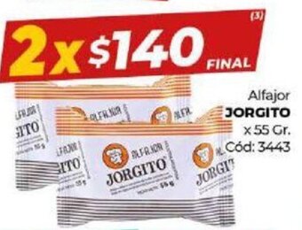 Diarco Alfajor Jorgito oferta