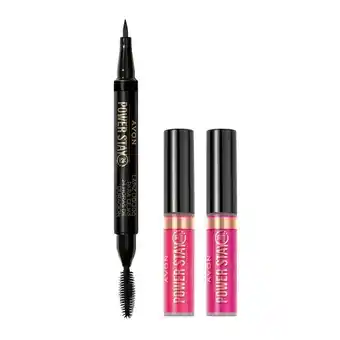 Avon Set x3 powerstay novedades - lapiz delineador cejas + tintes labiales oferta