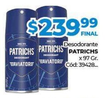 Diarco Desodorante Patrichs oferta