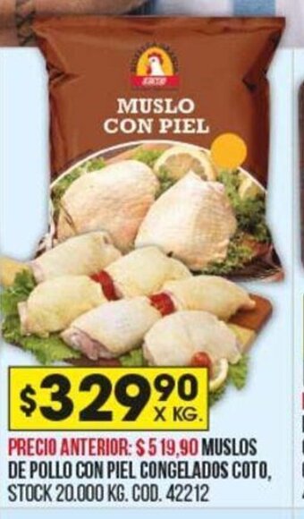 Coto Muslos De Pollo Con Piel Congelados Coto oferta
