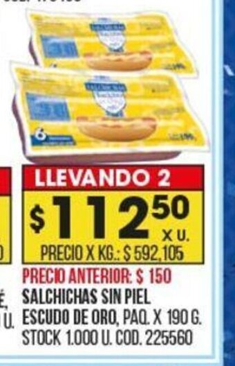 Coto Salchichas Sin Piel Escudo De Oro oferta