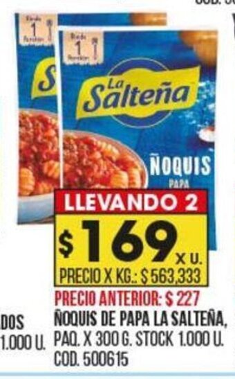 Coto Noquis De Papa La Salteña oferta