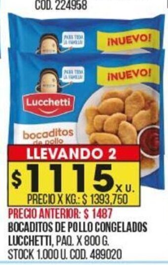 Coto Bocaditos De Pollo Congelados Lucchetti oferta